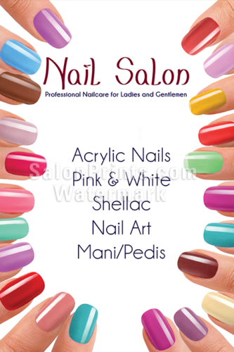 Poster P-145 Colorful Gel Polish Nail Poster Details about   Nail Salon Mesh Vinyl