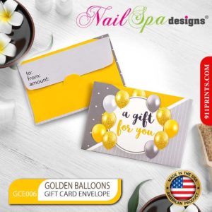 Golden Silver Balloon Gift Card Envelopes