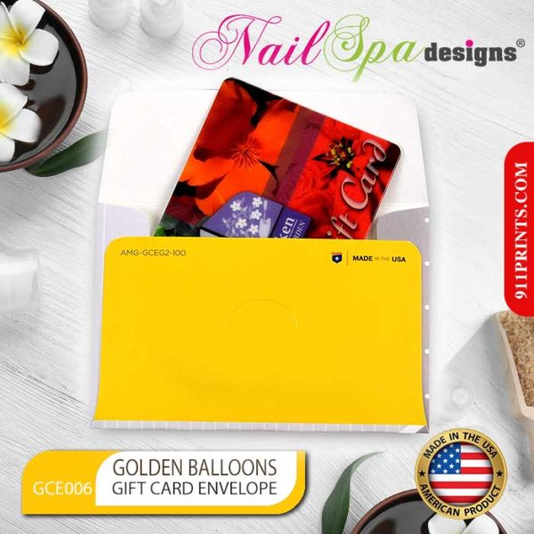 Golden Silver Balloon Gift Card Envelopes