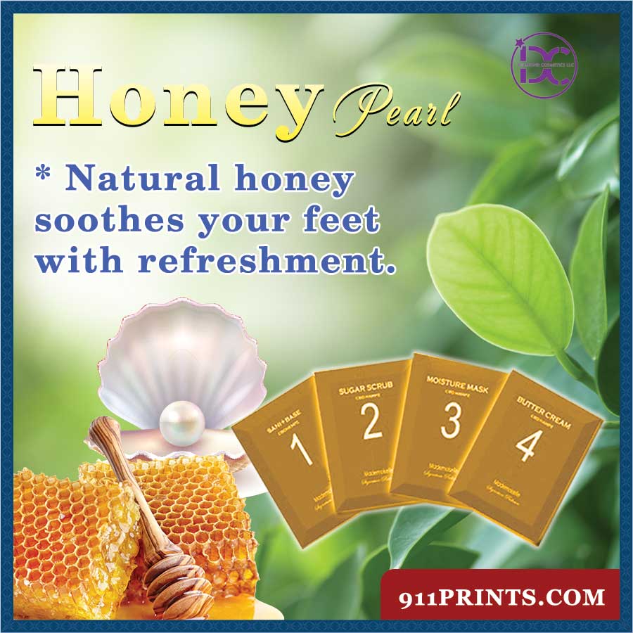 Natural-Deluxe-Spa-Pedicure-4-in-1-Set-Deluxe-Pedicure-4-Step-4 Step Spa Pedicure Products-911Prints-Pedi-in-a-Box-Honey-Pearl